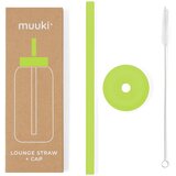 Muuki Silikonska slamka sa četkom za čišćenje/s poklopcem Electric Lime – | shoptok.hr