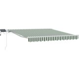 vidaXL Ročna retraktibilna tenda z LED zeleno in belo 350x250 cm, Tenda za zamenjavo tkanine za okvir 3,5x2,5 m zelena in bela | Shoptok.si