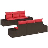 vidaXL Vrtna sedežna garnitura 7 pcs Bež Rdeča 55 x 55 x 37 cm, (5000022339) | Shoptok.si
