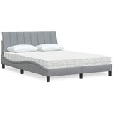  Krevet s madracem Hanko svjetlosivi 140x200 cm od tkanine | shoptok.hr