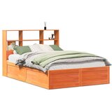 vidaXL Posteljni okvir brez vzmetnice voščeno rjav 120x200 cm borovina | Shoptok.si