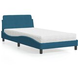 vidaXL Krevet s madracem plavi 100 x 200 cm baršunasti | shoptok.hr