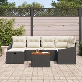  Set od 7 komada vrtne sofe s jastucima crni poli ratan | shoptok.hr