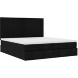 vidaXL Otomanski posteljni okvir z vzmetnicami črn 200x200 cm blago | Shoptok.si