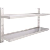  Zidne police s 2 razine od nehrđajućeg čelika 150 x 30 cm | shoptok.hr