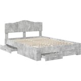  Krevetna konstrukcija s ladicama Betonski sivi 140 x 200 cm Siva 206 x 143 x 90 cm | shoptok.hr