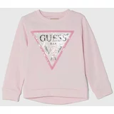 Guess Otroški bombažen pulover roza barva, K4YQ10 KA6R3