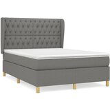 Maison Chic Box spring postelja - Vzmetna postelja z vzmetnico temno siva 140x200 cm blago SL14404, (21901967) | Shoptok.si