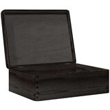 vidaXL Lesena škatla s pokrovom črna 40x30x13 cm trdna borovina | Shoptok.si