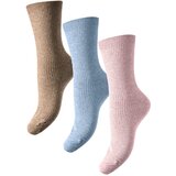 Pieces Čarape 'MARTA' svijetloplava / taupe siva / roza | shoptok.hr