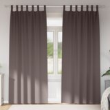 vidaXL Zavjese sa zavjesama 2 pcs Tamno smeđa 245 x 140 cm Poliester | shoptok.hr