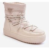Kesi Women's platform snow boots with lacing in beige Cene