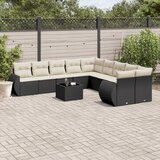 vidaXL 11-dijelni set vrtnih sofa od poliratana s jastucima crni | shoptok.hr