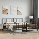 vidaXL Metalni okvir kreveta uzglavlje i podnožje crni 183x213 cm Cijene