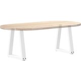  Noge za klubsko mizico v obliki črke V 2 kosa bele 38 x (42-43,3) cm jeklo, (22123604) | Shoptok.si