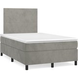 Box spring krevet s madracem svjetlosivi 120x200 cm baršunasti | shoptok.hr