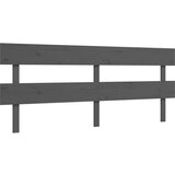 vidaXL okvir za krevet s uzglavljem sivi 200 x 200 cm od masivnog drva | shoptok.hr
