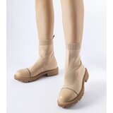 Gemre Brown sock boots with rhinestones Vail | Shoptok.si