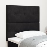 vidaXL LED naglavna postelja Črna 100 cm Žamet u