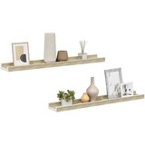  Zidne police 2 kom bijele i boja hrasta sonome 60 x 9 x 3 cm | shoptok.hr