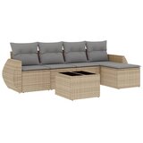  6-dijelni set vrtnih sofa s jastucima bež od poliratana | shoptok.hr