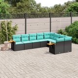  9-dijelni set vrtnih sofa od poliratana s jastucima crni | shoptok.hr