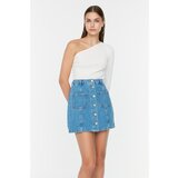 Trendyol Blue Stitch Detail Denim Skirt Cijene