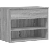 Klupa za cipele boja sivog hrasta 60x30x45 cm konstruirano drvo