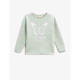 Koton Butterfly Printed Sweatshirt Crew Neck Long Sleeved Cene
