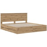  Bed Frame with Storage and Headboard Artisan Oak 180 x 200 cm | shoptok.hr