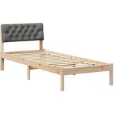  Okvir kreveta smeđe i tamnosivo 75 x 190 cm Masivna borovina | shoptok.hr