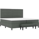 Box Postelja z vzmetnico in klopjo temno siva 200x200 cm tkanina, (22083901) | Shoptok.si