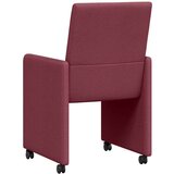 vidaXL jedilni stoli s kolesi 2 pcs vinsko rdeča 57 x 66 x 94 cm blago | Shoptok.si