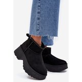 Boto Women's Low Slip-On Insulated Snow Boots with Fur Black Mavelle | Shoptok.si