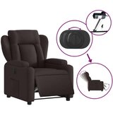 vidaXL Električni naslonjač od tkanine tamnosmeđi | shoptok.hr