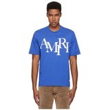 Amiri Majice s kratkimi rokavi STAGGERED LOGO TEE BLUE Modra Cene