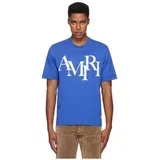 Majice s kratkimi rokavi STAGGERED LOGO TEE BLUE Modra