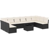  11-dijelni set vrtnih sofa od poliratana s jastucima crni | shoptok.hr