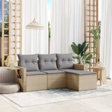 Maison Chic Seti vrtnega pohištva - Vrtna garnitura - Vrtni pohištvo set 4-delna z blazinami bež poli ratan, (21809688) | Shoptok.si