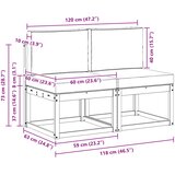  2 Komad Srednja sofa za van Čvrsto drvo akacije Prirodna | shoptok.hr