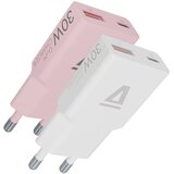 Avax Punjač CH6412 2X / USB-C + USB-A / 30W / 1.5 m / White + Pink Cene