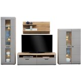 Mömax Vitrina Auris, Siva, Barva Hrasta | Shoptok.si