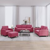  4-dijelni set sofa s jastucima crvena boja vina baršunasti | shoptok.hr