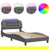 Furnova Posteljni okvir z LED lučkami siv 100x200 cm umetno usnje, (21938234) | Shoptok.si