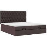 vidaXL Otomanski posteljni okvir z vzmetnicami rjav 180x200 cm blago, (21609856) | Shoptok.si