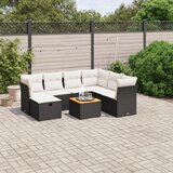 Maison Chic Seti vrtnega pohištva - Vrtna garnitura - Vrtni pohištvo set 8-delna z blazinami črn poli ratan, (21800729) | Shoptok.si