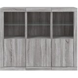  Komode s LED svjetlima 3 kom boja sivog hrasta | shoptok.hr