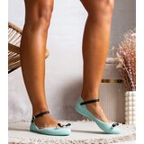 Gemre Women's blue rubber ballet flats with a bow and strap | shoptok.hr