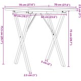  Blagovaonski stol X-oblika 70x70x75,5 cm od borovine i čelik | shoptok.hr