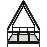  Otroški posteljni okvir črn 90x190 cm trdna borovina, (20787643) | Shoptok.si